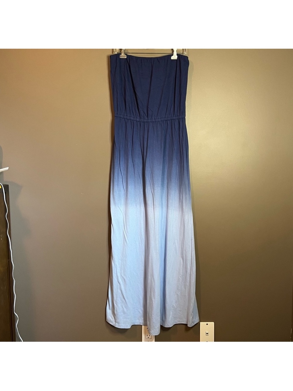 GAP Ombre Blue Strapless Maxi Dress